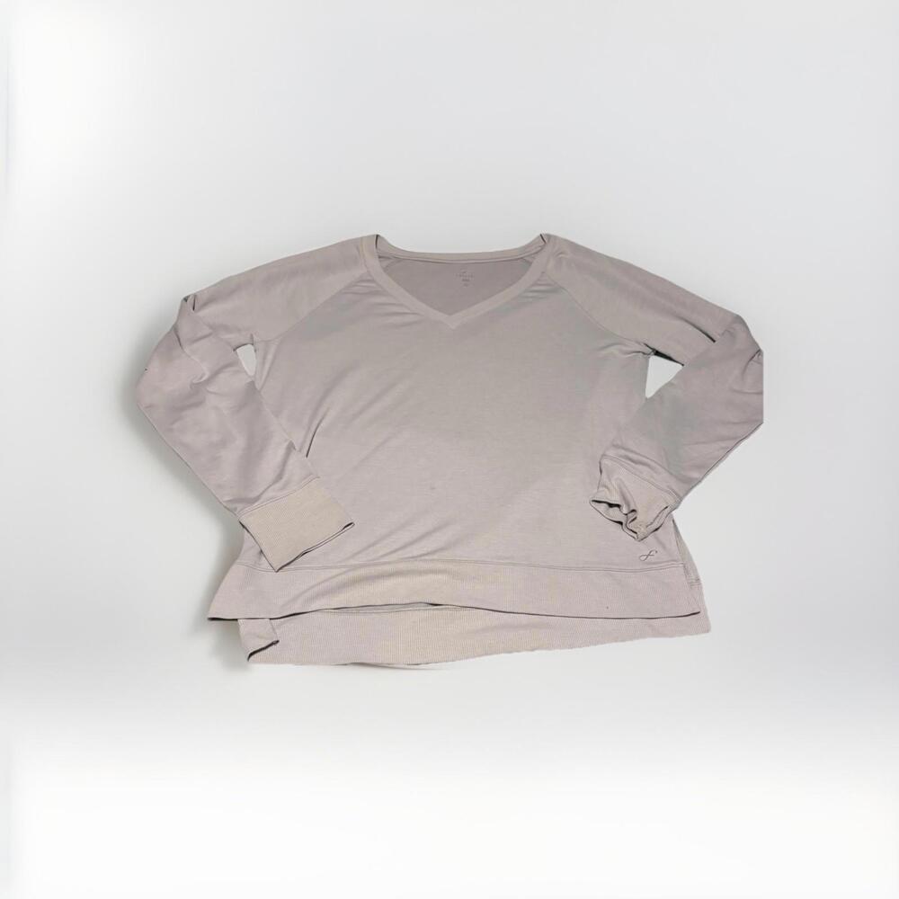 Freely Long Sleeve V Neck Relaxed Fit Pullover Sweater XL Gray Purpleish (A30)